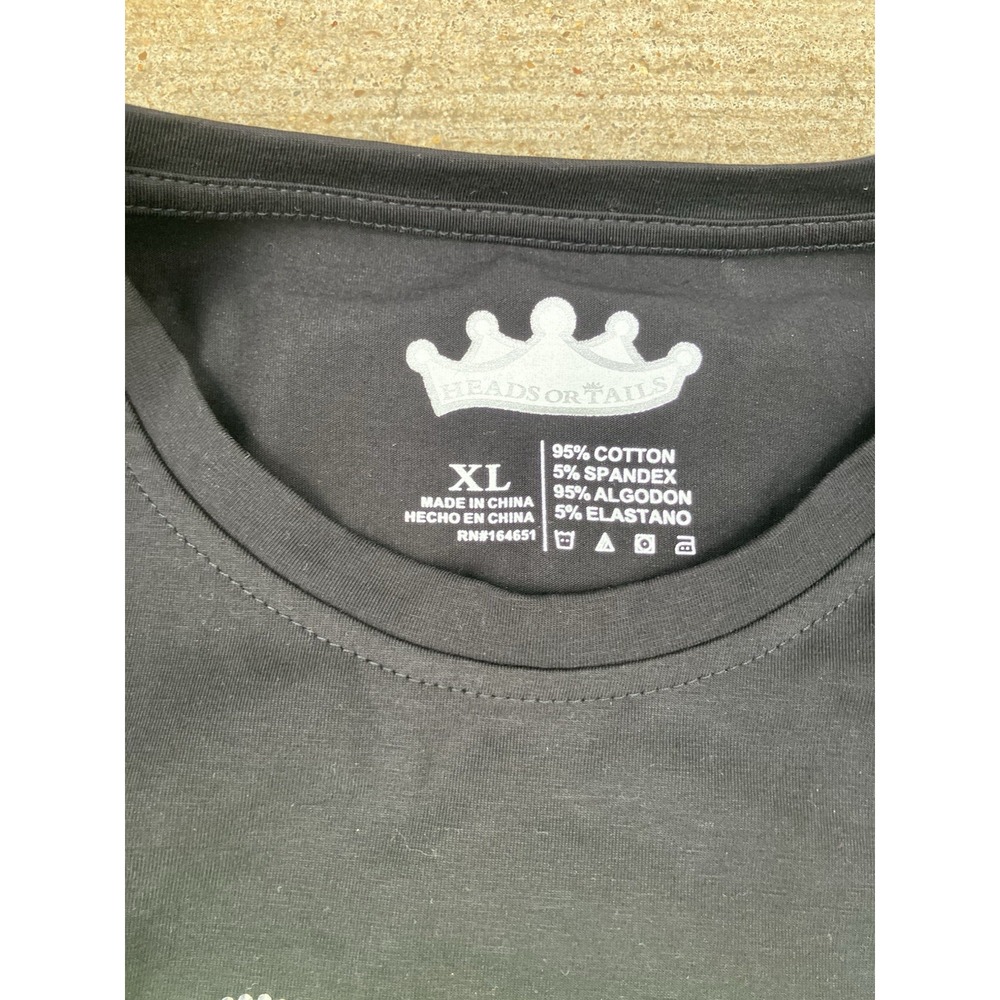 NWT Heads or Tails Men's RhineStone Studded T-Shirt Bear Black Green XL $68 Rare - Picture 5 of 8